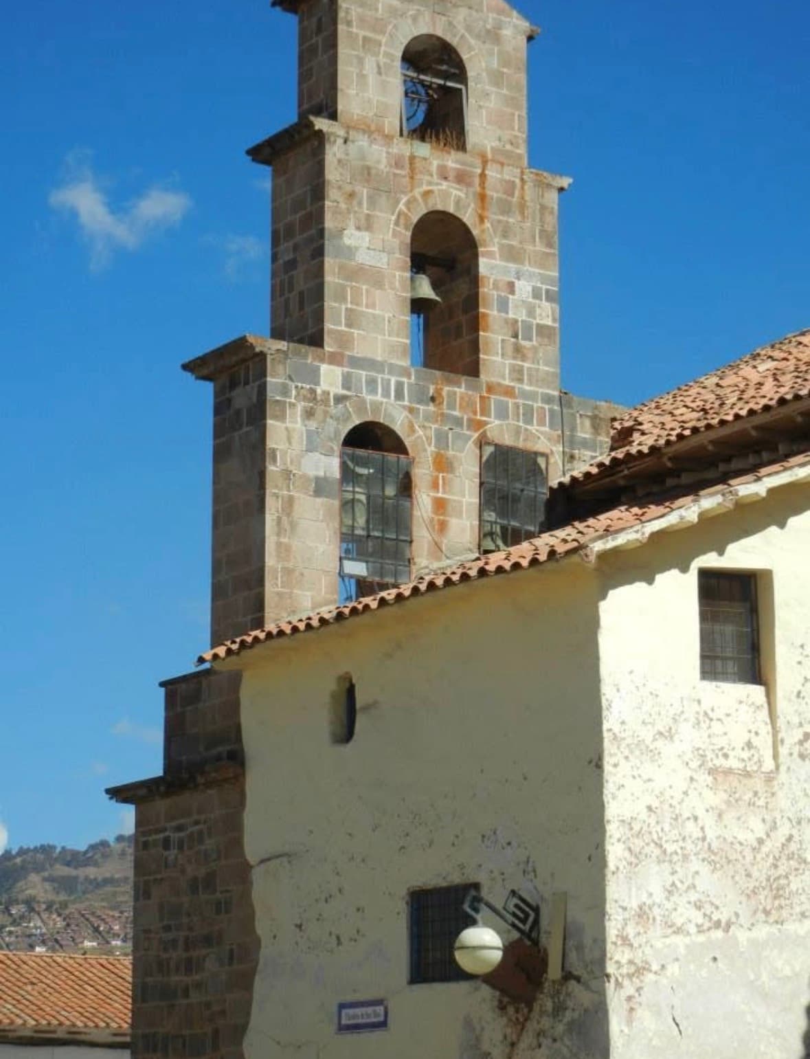 A colonial church bell tower, from one of Priscilla's mission trips in the Spanish-speaking world